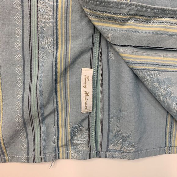 Vintage Tommy Bahama Shirt Mens XL Extra Large Silk Blend Textured Floral Hawaii - Picture 7 of 14